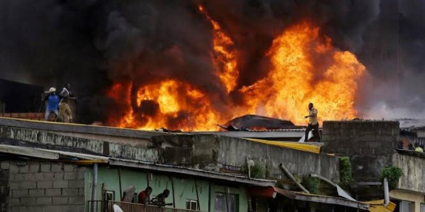 Fire Guts Popular Market In Lagos, Destroys Millions Of Goods