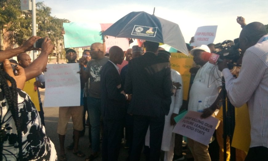 BREAKING: Protest rocks Police Headquarters over killings in Kogi