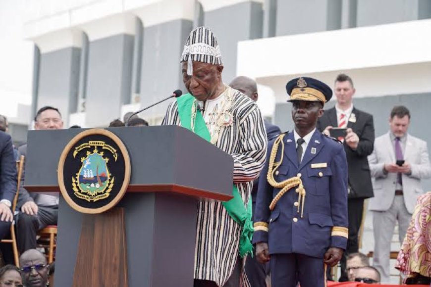 Newly-elected Liberian president, Joseph Boakai, whisked off podium after suffering "heat-induced faintness" during his inauguration ceremony