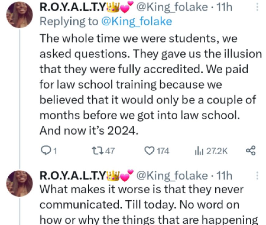 Redeemers University called out by ex-student who can't gets jobs or go to law school due to accreditiation issues